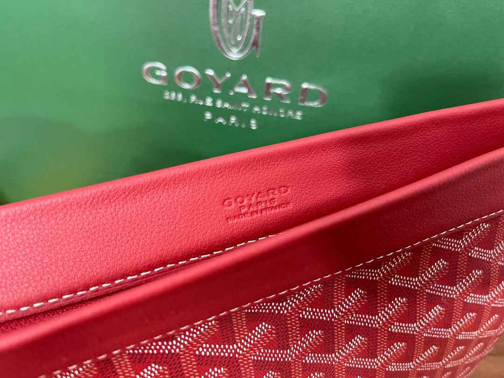 Goyard Conti Pouch Goyardine Canvas Calfskin GY028591 Red