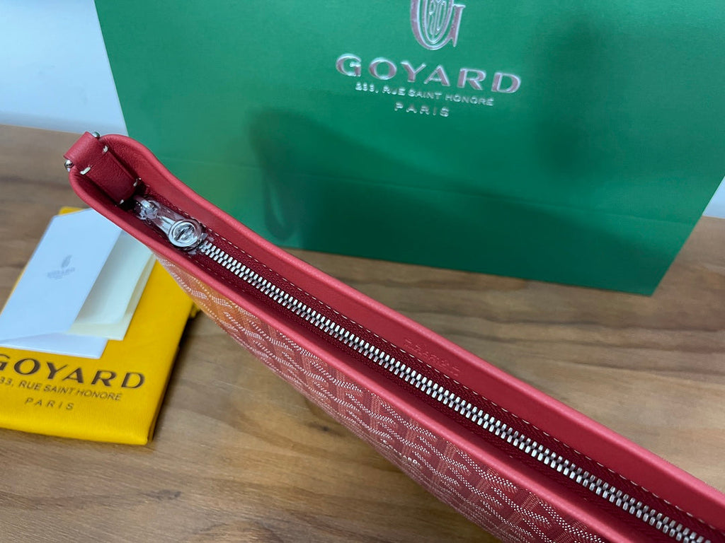 Goyard Conti Pouch Goyardine Canvas Calfskin GY028591 Red