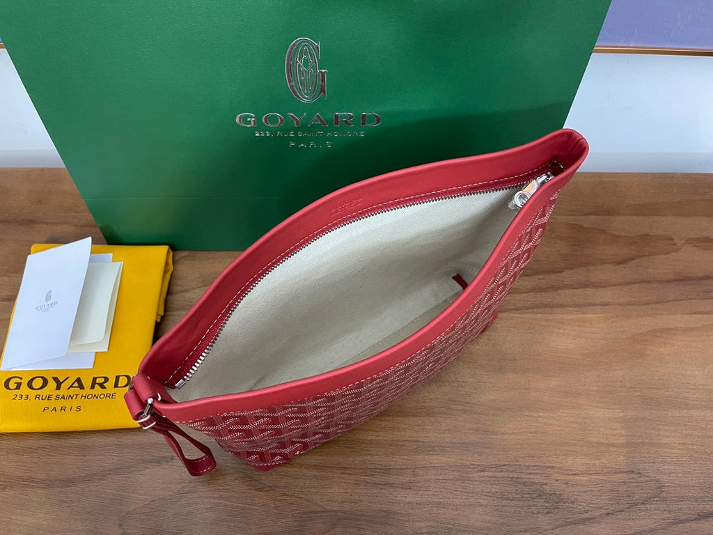 Goyard Conti Pouch Goyardine Canvas Calfskin GY028591 Red