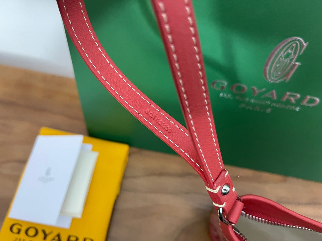 Goyard Conti Pouch Goyardine Canvas Calfskin GY028591 Red