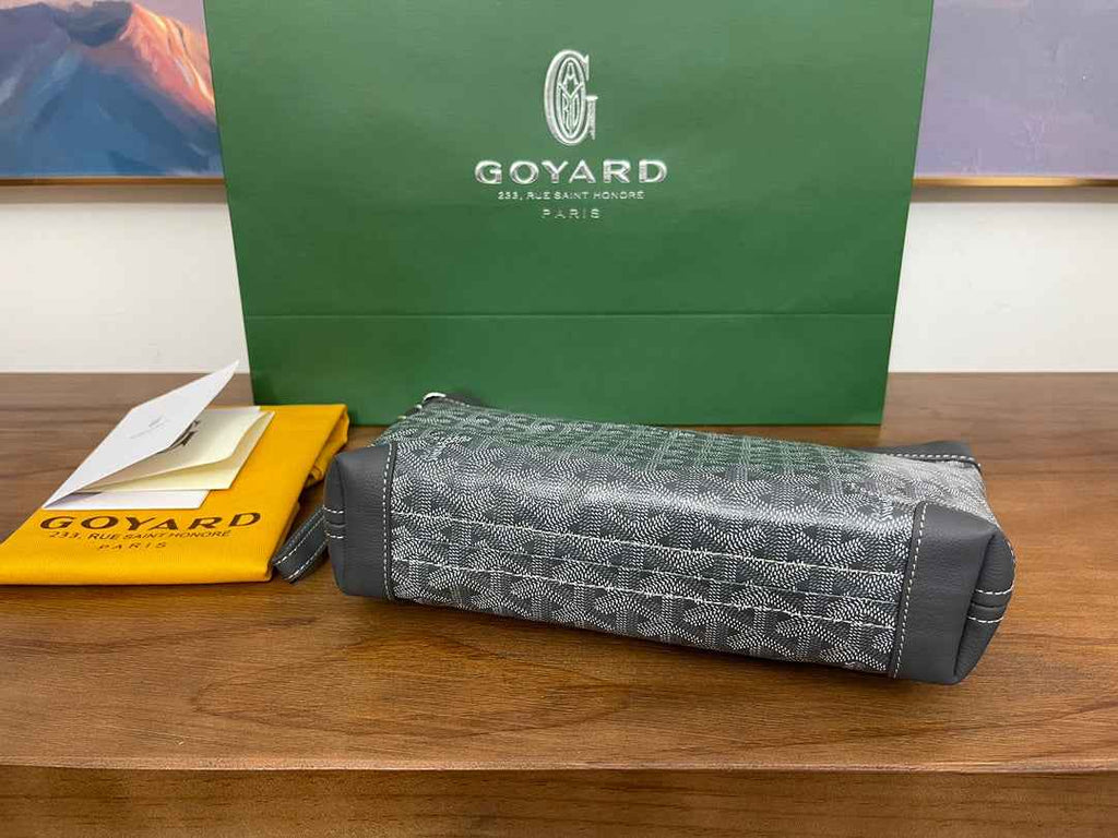 Goyard Conti Pouch Goyardine Canvas Calfskin GY028591 Gray