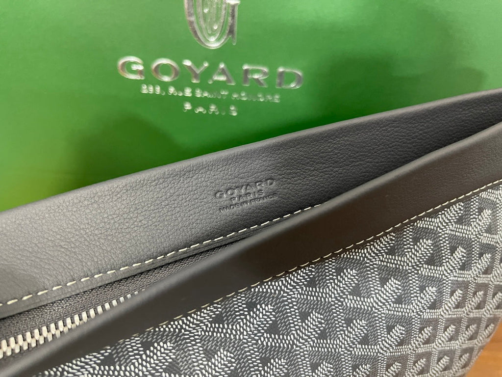 Goyard Conti Pouch Goyardine Canvas Calfskin GY028591 Gray
