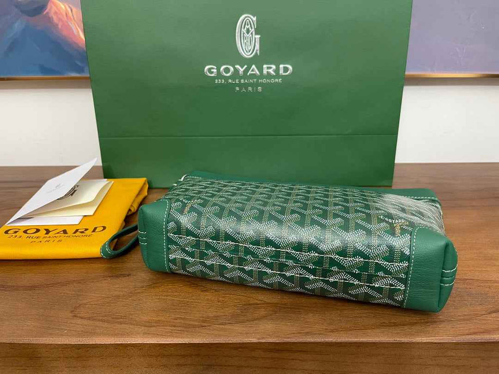 Goyard Conti Pouch Goyardine Canvas Calfskin GY028591 Green