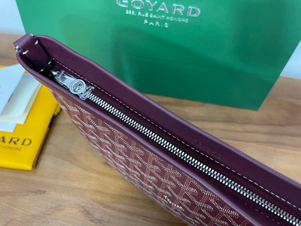 Goyard Conti Pouch Goyardine Canvas Calfskin GY028591 Wine Red