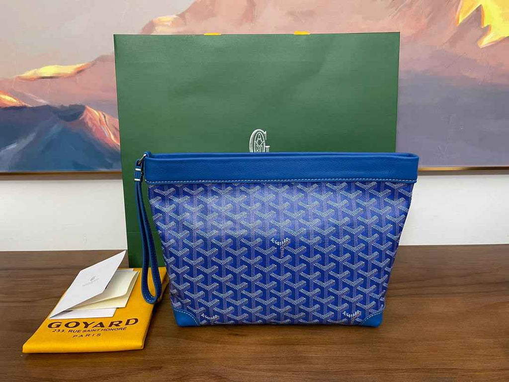 Goyard Conti Pouch Goyardine Canvas Calfskin GY028591 Blue
