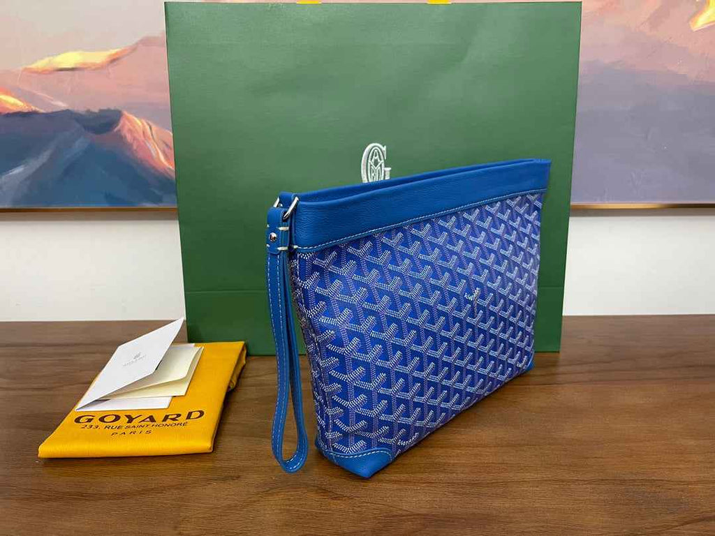 Goyard Conti Pouch Goyardine Canvas Calfskin GY028591 Blue