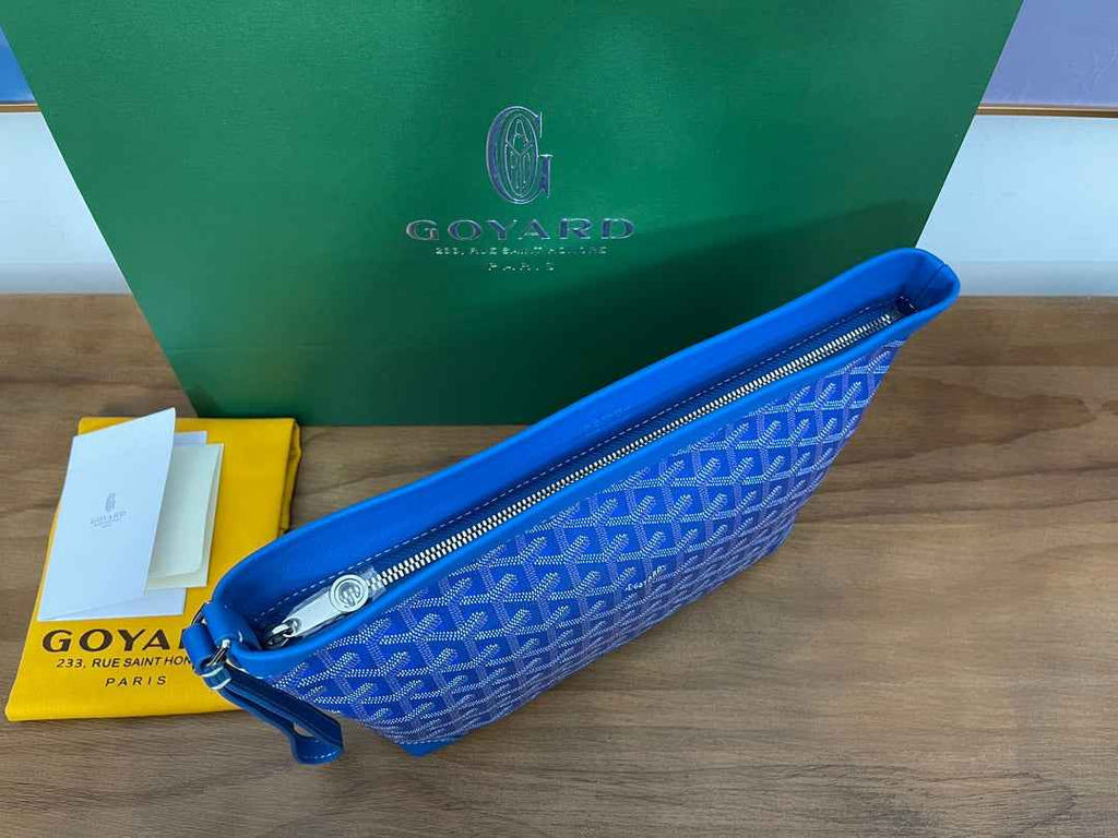 Goyard Conti Pouch Goyardine Canvas Calfskin GY028591 Blue