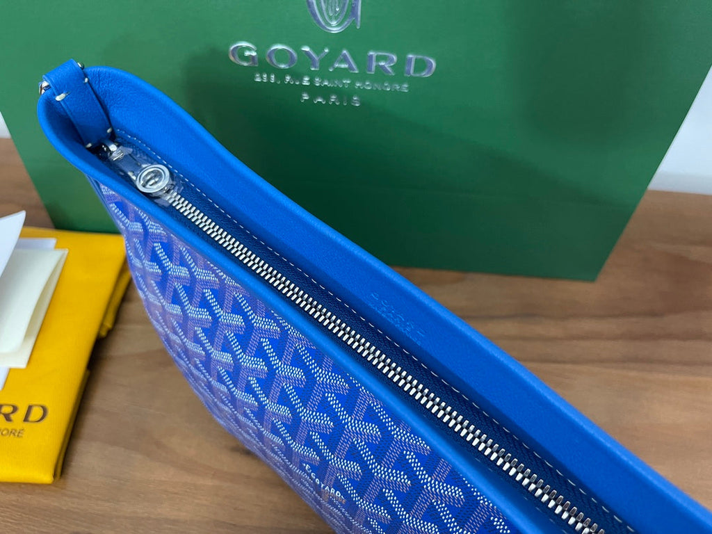 Goyard Conti Pouch Goyardine Canvas Calfskin GY028591 Blue