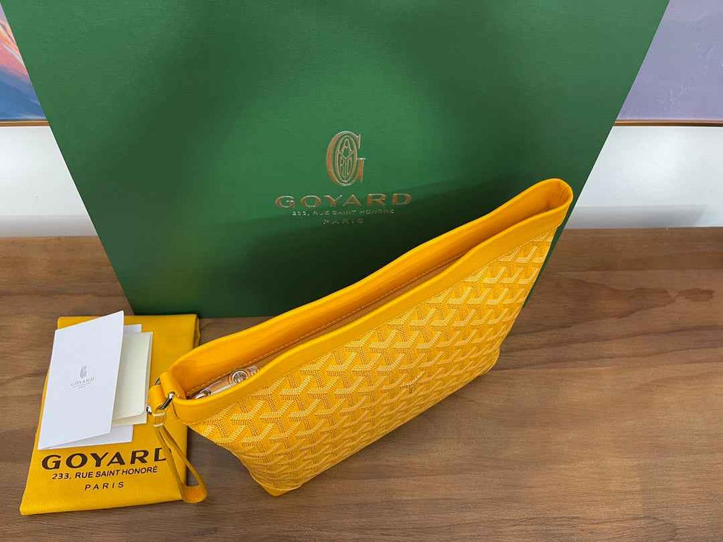 Goyard Conti Pouch Goyardine Canvas Calfskin GY028591 Yellow