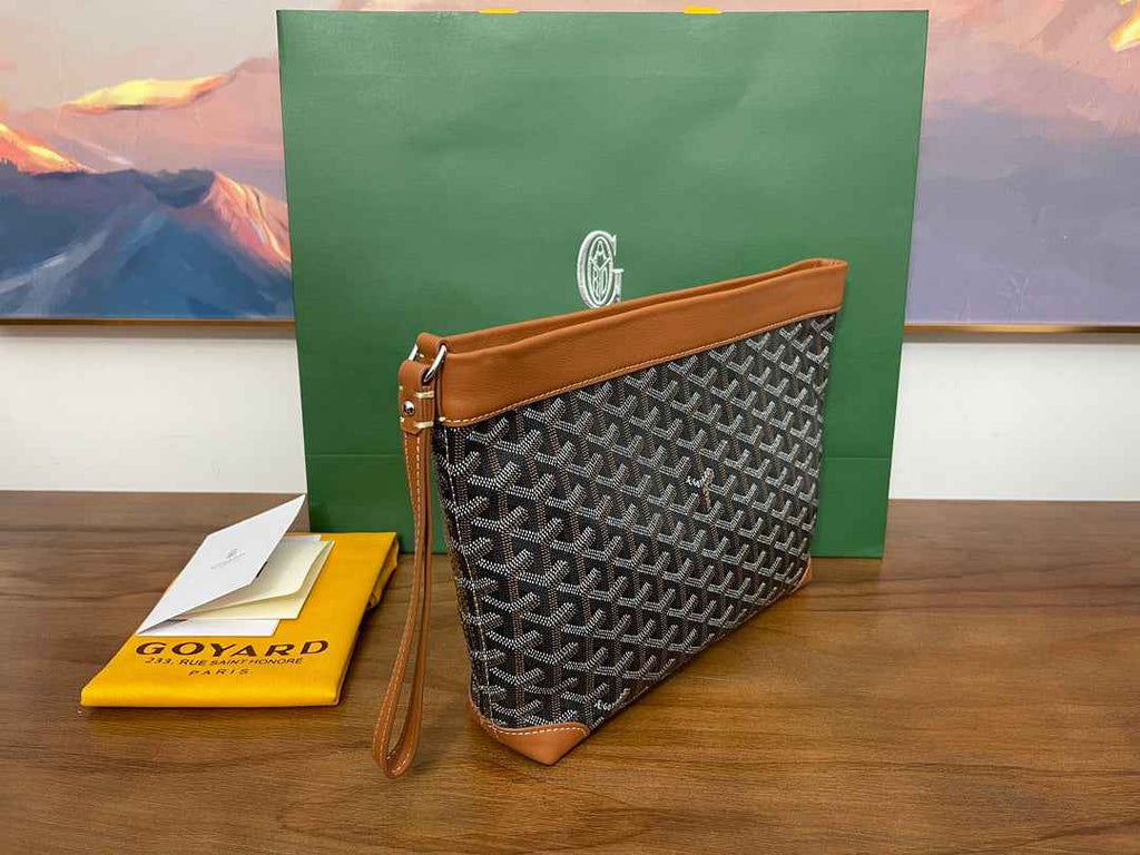 Goyard Conti Pouch Goyardine Canvas Calfskin GY028591 Tan