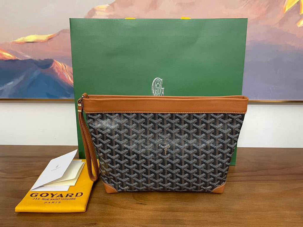 Goyard Conti Pouch Goyardine Canvas Calfskin GY028591 Tan