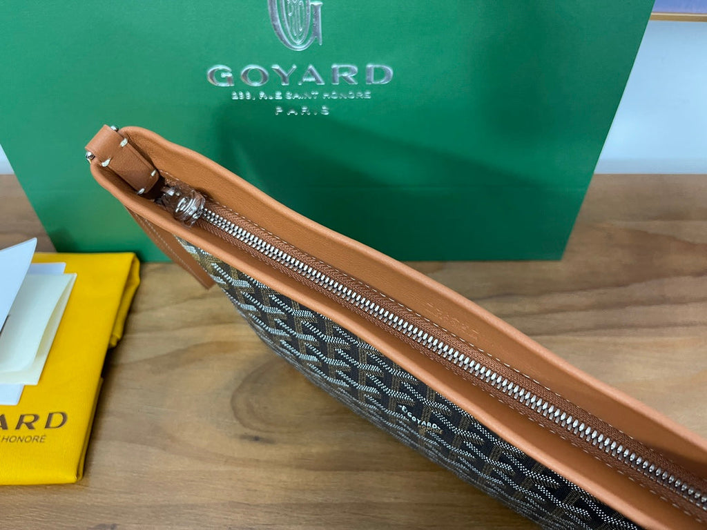 Goyard Conti Pouch Goyardine Canvas Calfskin GY028591 Tan