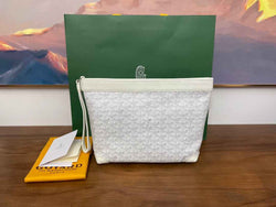 Goyard Conti Pouch Goyardine Canvas Calfskin GY028591 White