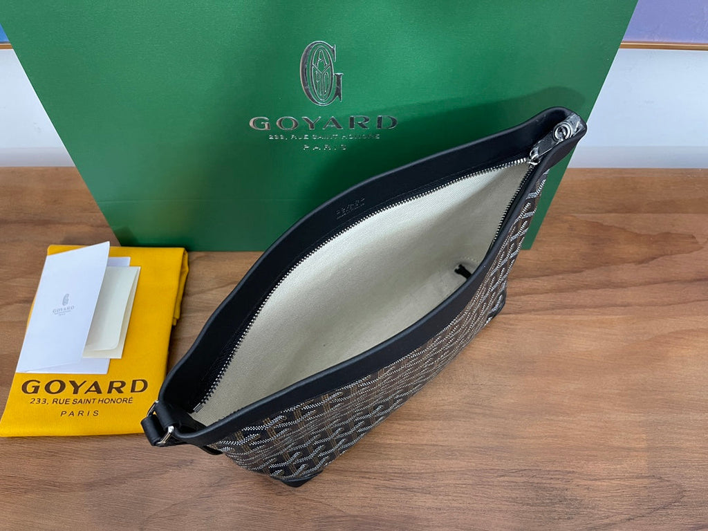 Goyard Conti Pouch Goyardine Canvas Calfskin GY028591 Black