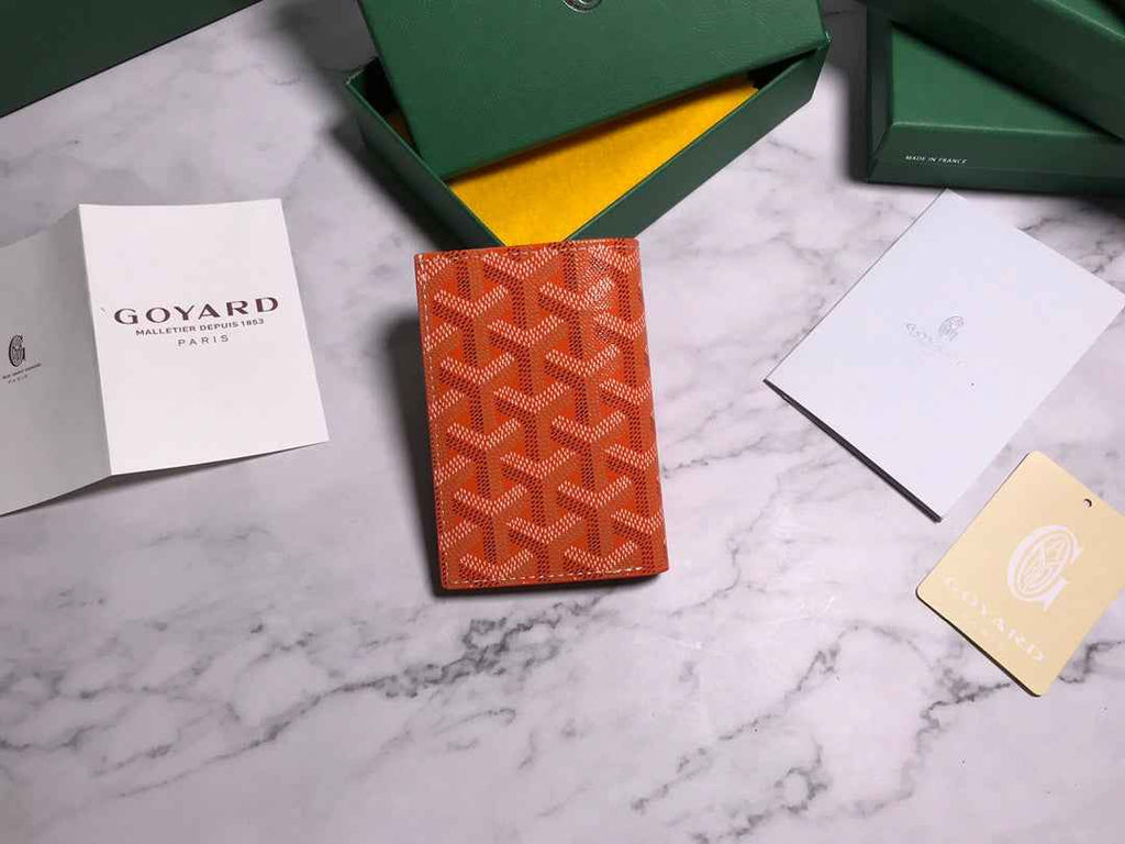 Goyard Saint-Pierre Card Wallet 5052 Calfskin Orange