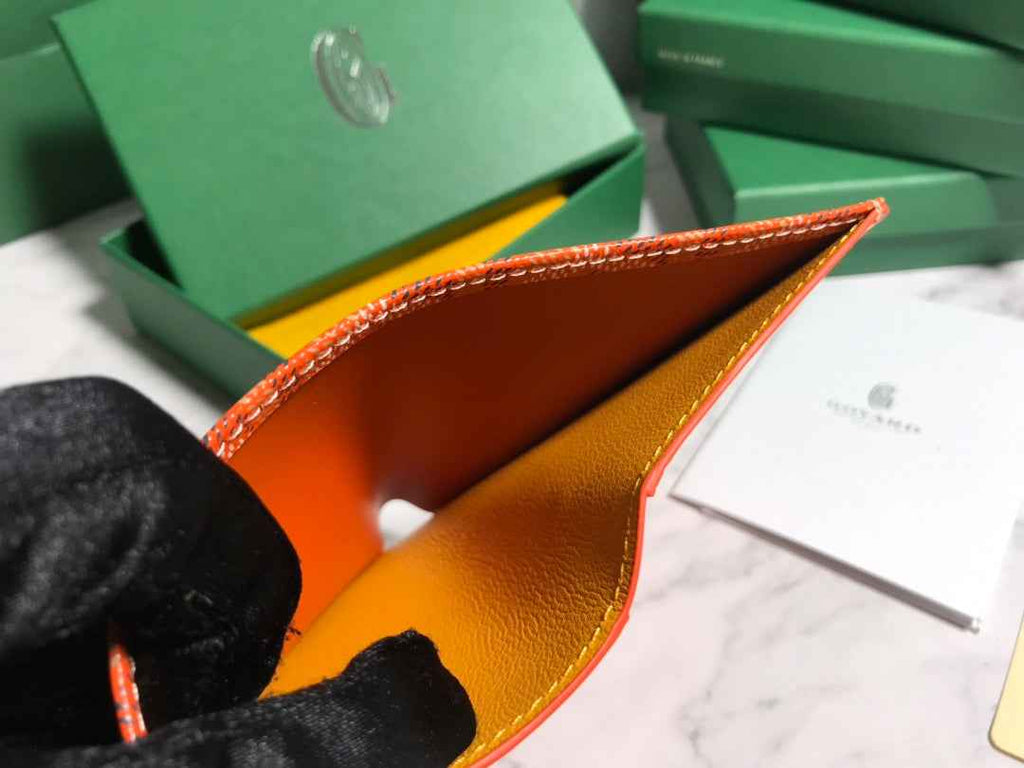 Goyard Saint-Pierre Card Wallet 5052 Calfskin Orange