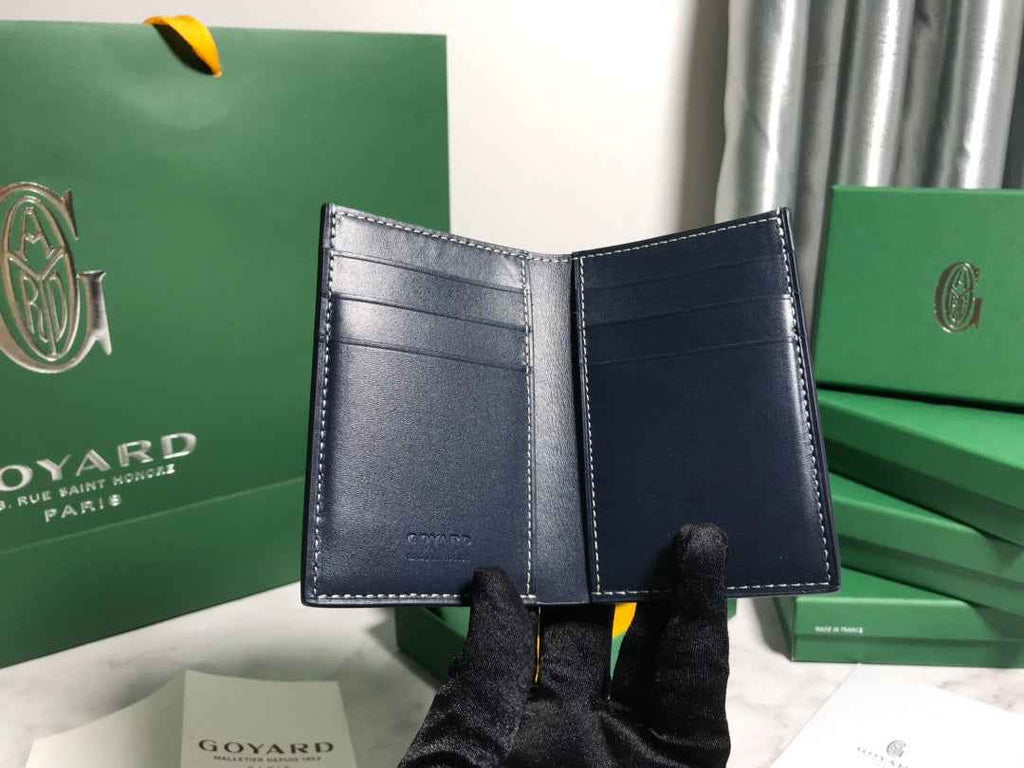 Goyard Saint-Pierre Card Wallet 5052 Calfskin Navy Blue