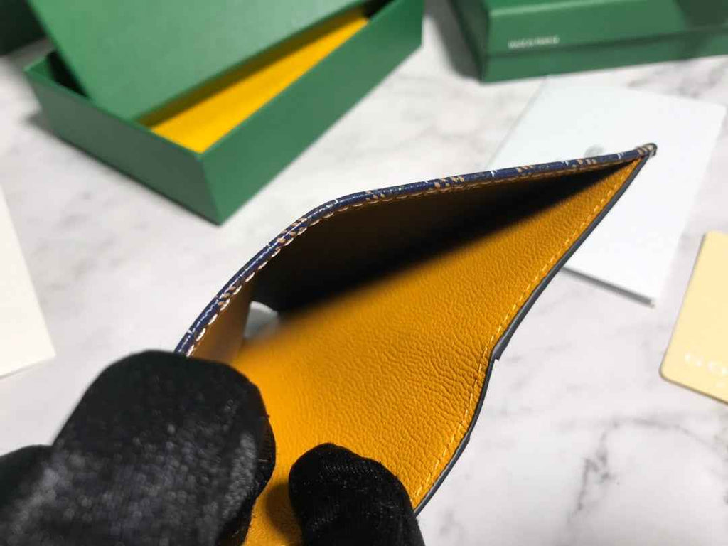 Goyard Saint-Pierre Card Wallet 5052 Calfskin Navy Blue