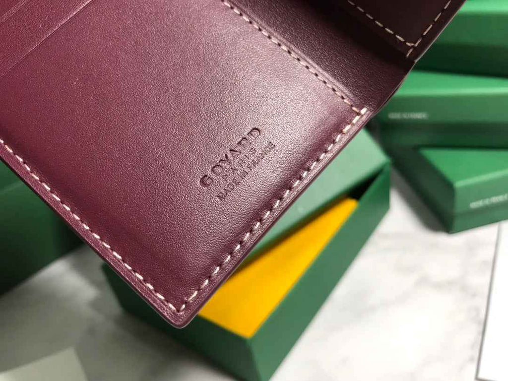 Goyard Saint-Pierre Card Wallet 5052 Calfskin Wine Red