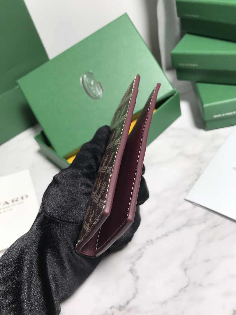 Goyard Saint-Pierre Card Wallet 5052 Calfskin Wine Red