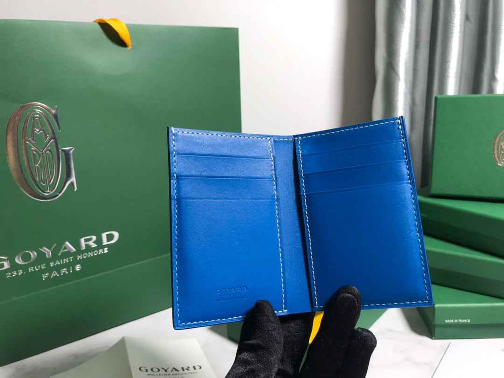 Goyard Saint-Pierre Card Wallet 5052 Calfskin Blue
