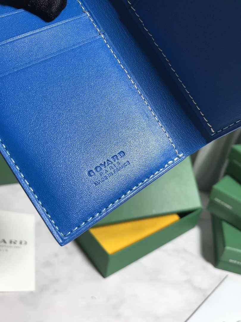 Goyard Saint-Pierre Card Wallet 5052 Calfskin Blue