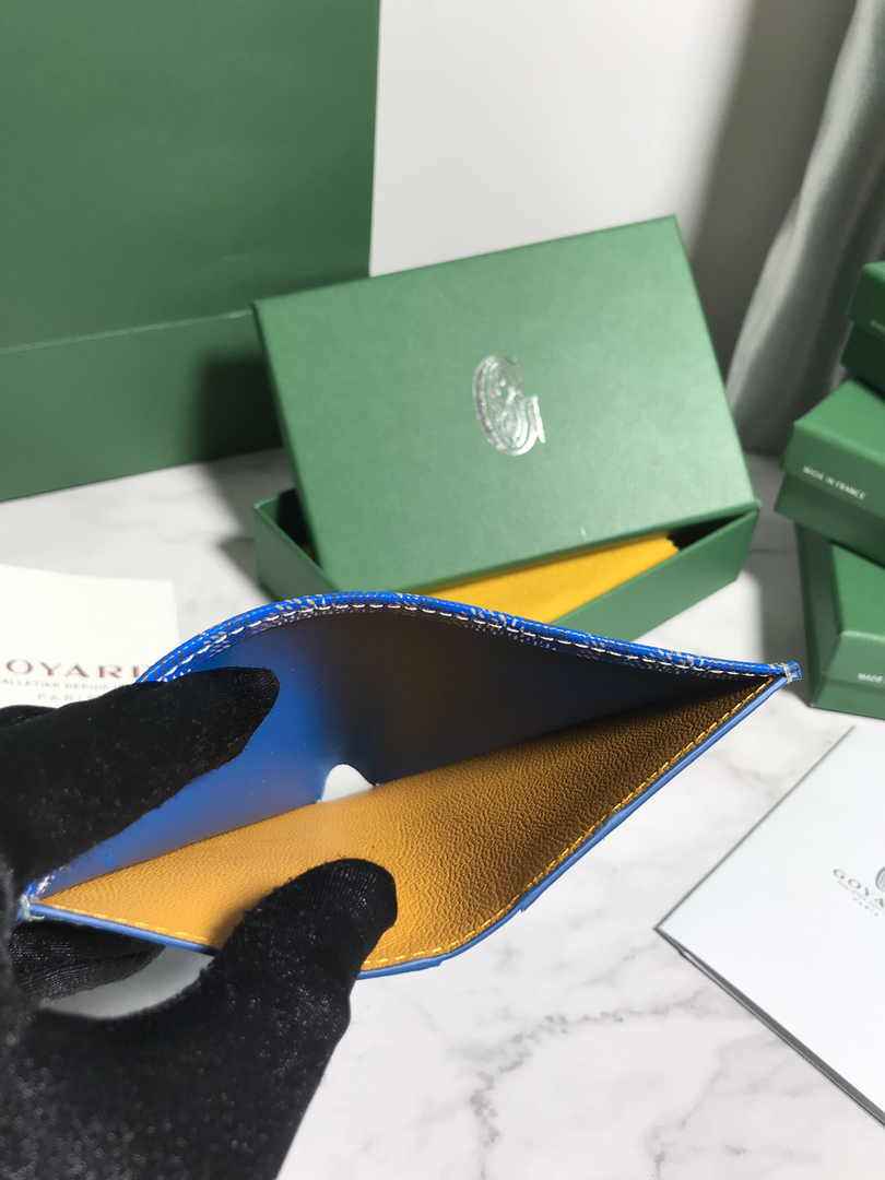 Goyard Saint-Pierre Card Wallet 5052 Calfskin Blue