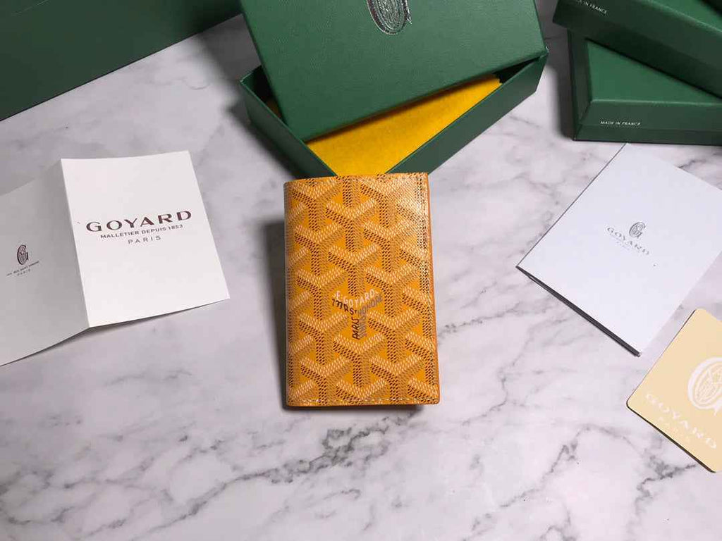 Goyard Saint-Pierre Card Wallet 5052 Calfskin Yellow