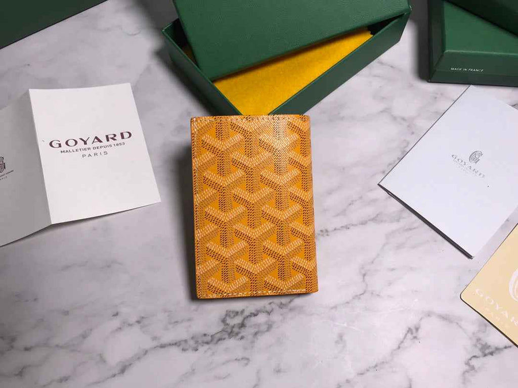 Goyard Saint-Pierre Card Wallet 5052 Calfskin Yellow