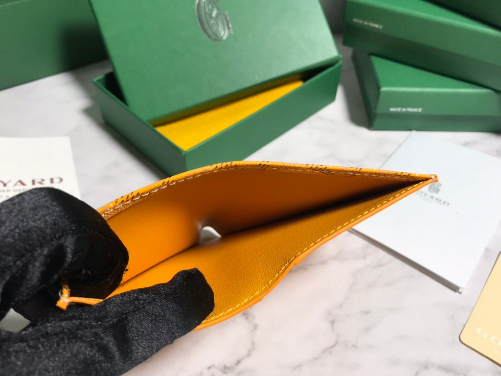 Goyard Saint-Pierre Card Wallet 5052 Calfskin Yellow