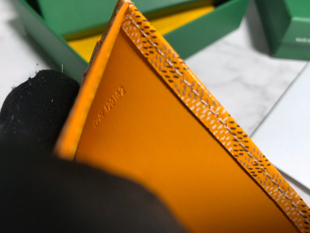 Goyard Saint-Pierre Card Wallet 5052 Calfskin Yellow