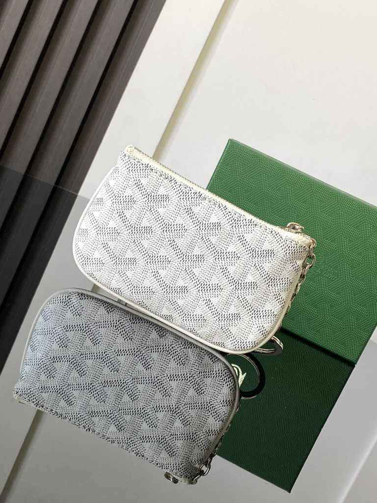 Goyard Sénat Nano Key Pouch 3317 White Goyardine Canvas