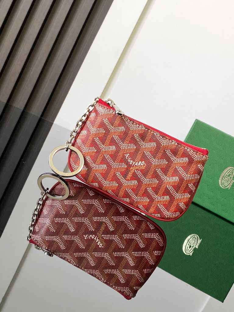 Goyard Sénat Nano Key Pouch 3317 Red Goyardine Canvas