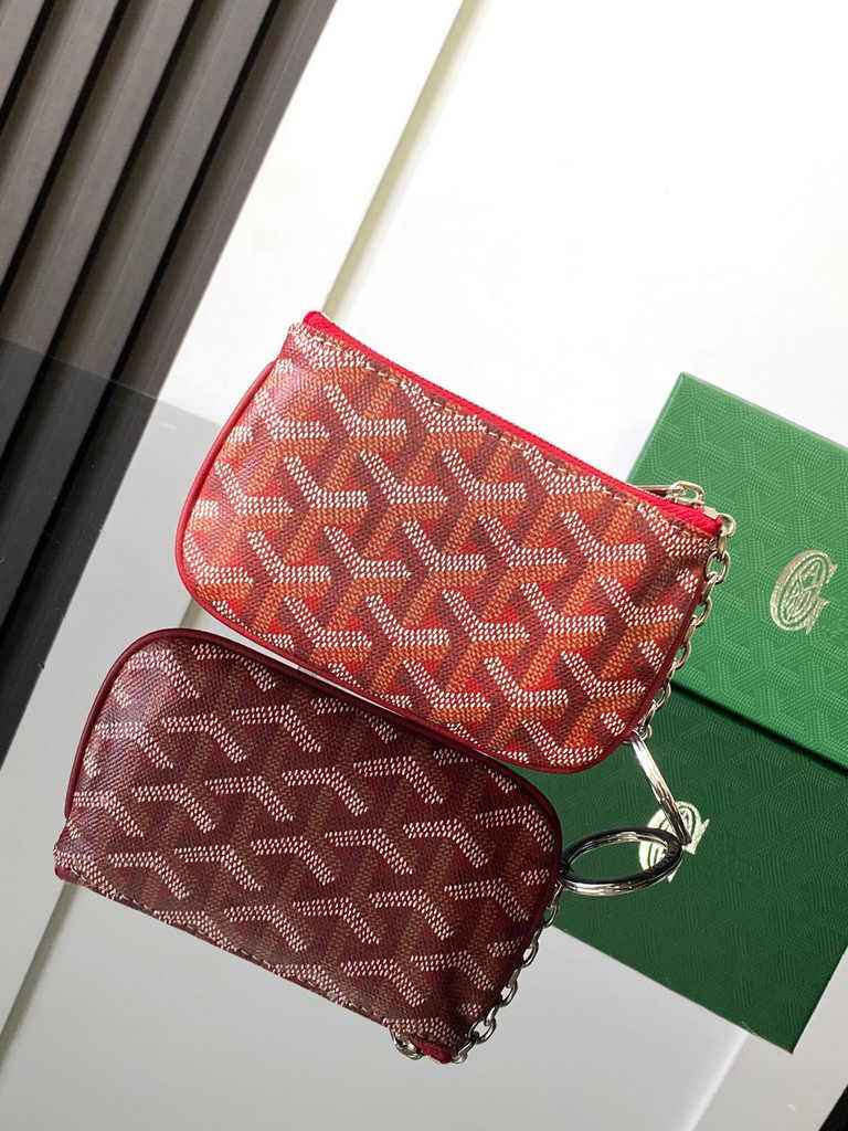 Goyard Sénat Nano Key Pouch 3317 Red Goyardine Canvas