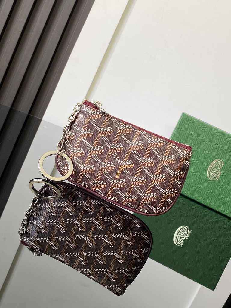 Goyard Sénat Nano Key Pouch 3317 Wine Red Goyardine Canvas
