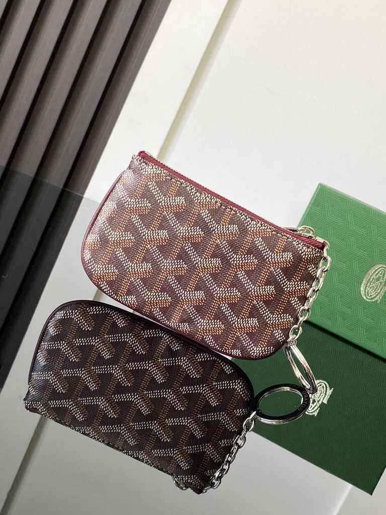 Goyard Sénat Nano Key Pouch 3317 Wine Red Goyardine Canvas