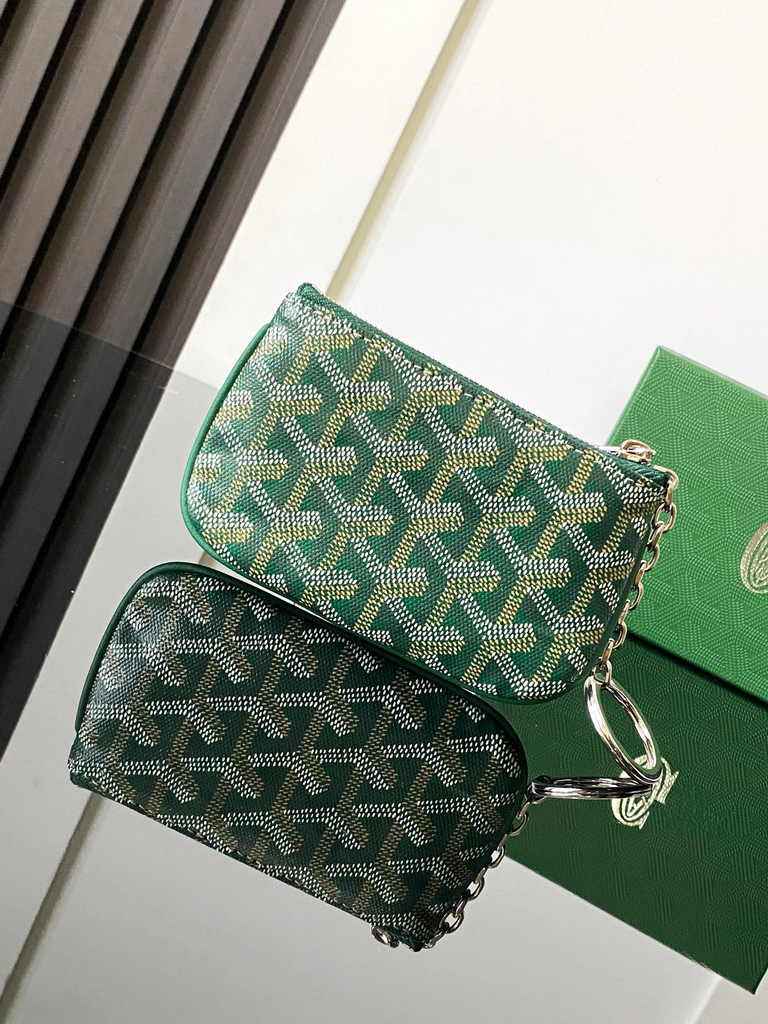 Goyard Sénat Nano Key Pouch 3317 Green Goyardine Canvas