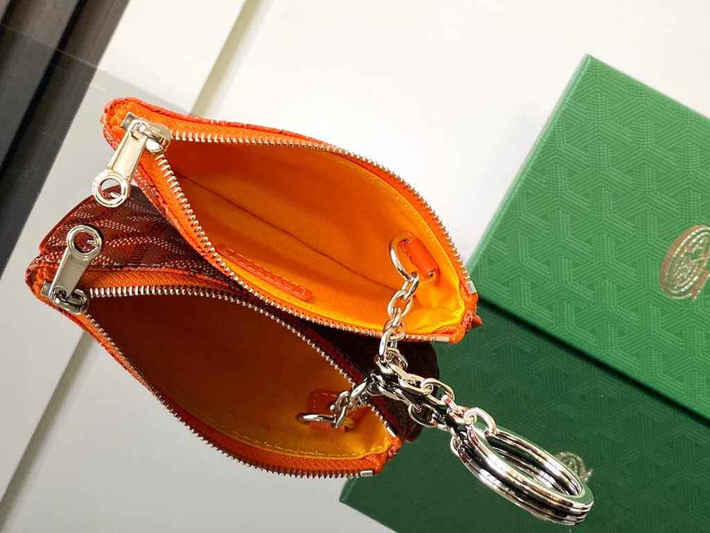Goyard Sénat Nano Key Pouch 3317 Orange Goyardine Canvas