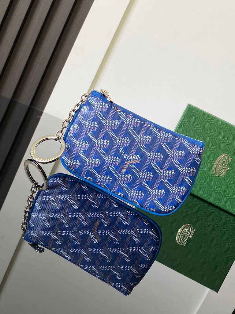 Goyard Sénat Nano Key Pouch 3317 Blue Goyardine Canvas