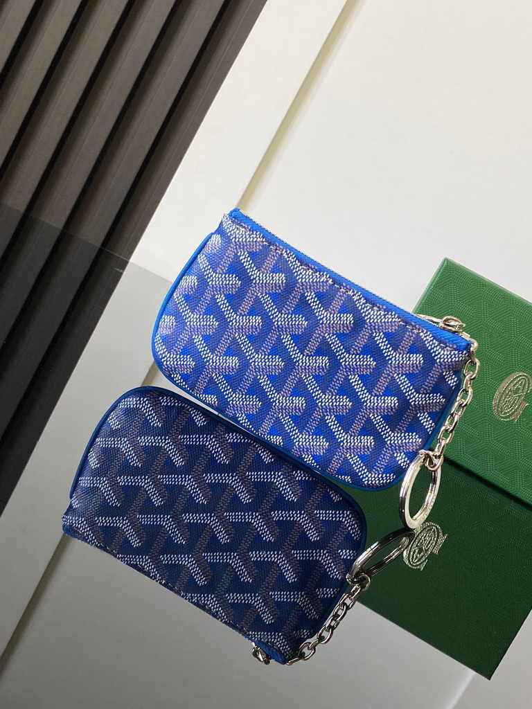 Goyard Sénat Nano Key Pouch 3317 Blue Goyardine Canvas