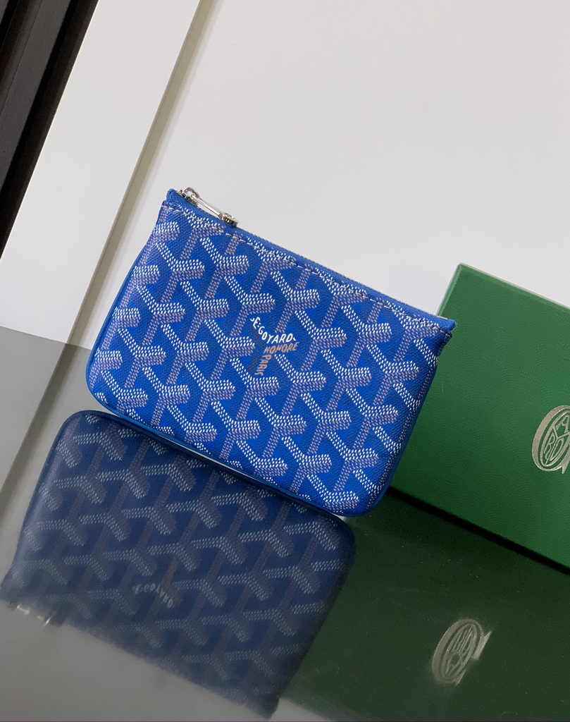 Goyard Sénat Nano Key Pouch 1061XS Blue Goyardine Canvas