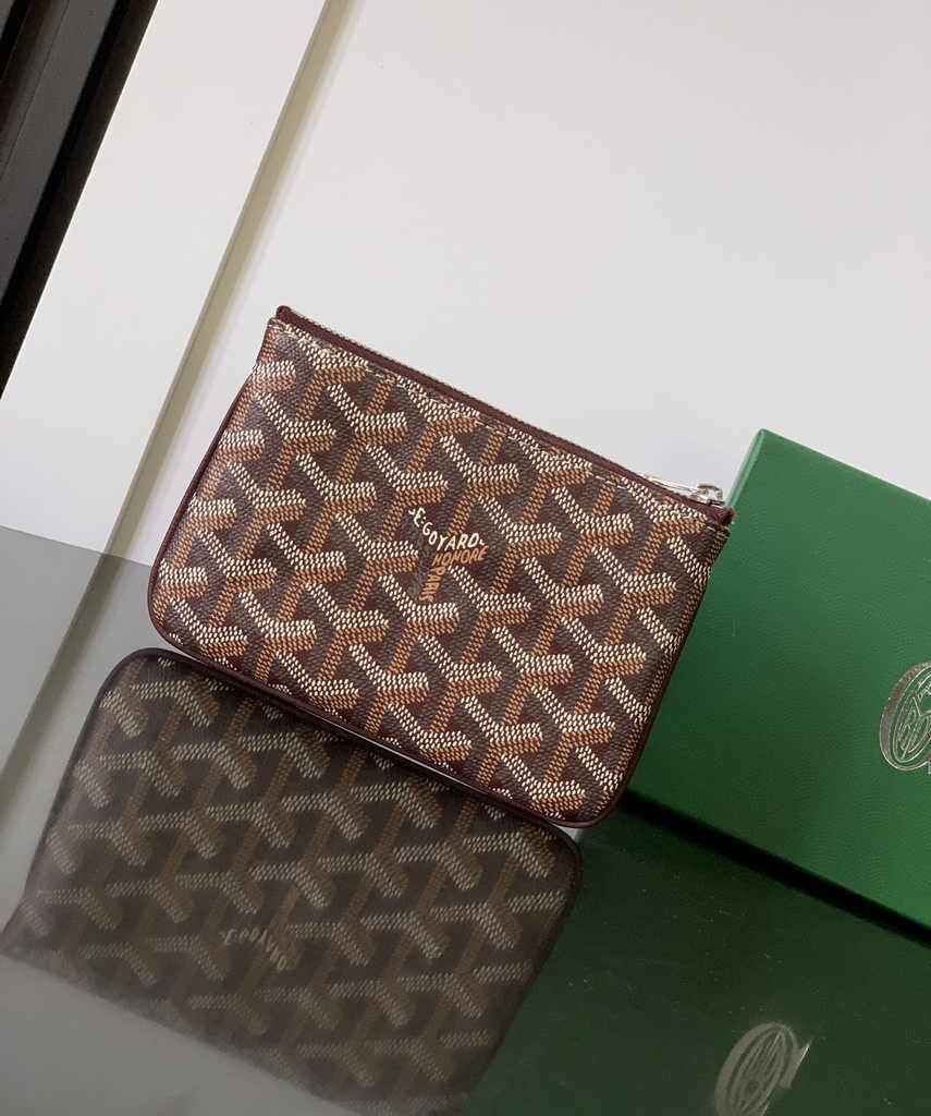 Goyard Sénat Nano Key Pouch 1061XS Wine Red Goyardine Canvas