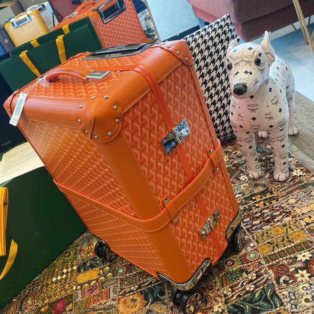 Goyard Travel Luggage 20 inch Orange Leather