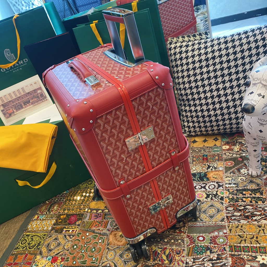 Goyard Travel Luggage 20 inch Red Leather