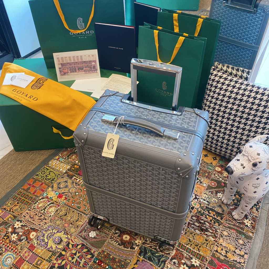 Goyard Travel Luggage 20 inch Gray Leather