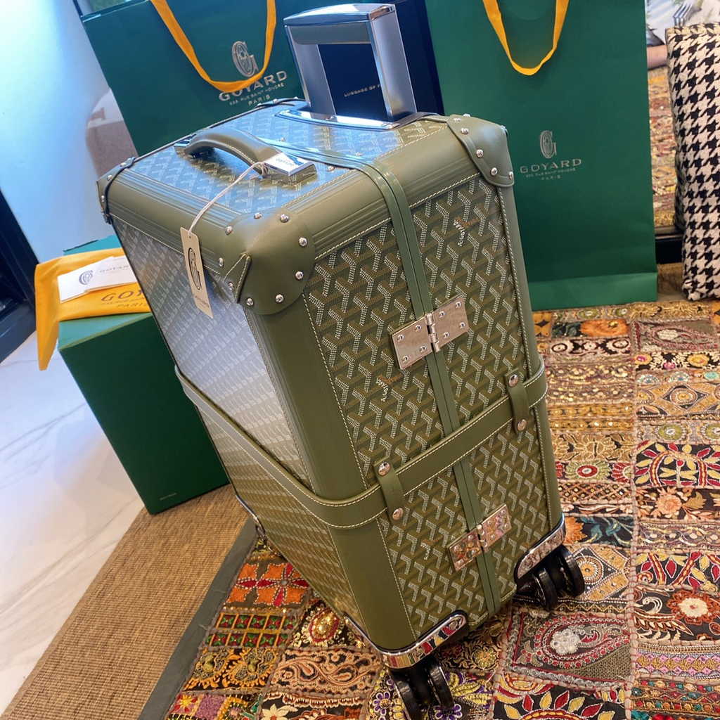 Goyard Travel Luggage 20 inchd Dark Green Leather