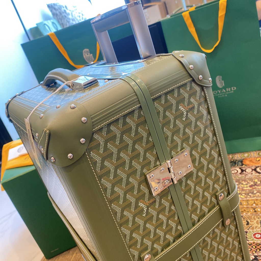 Goyard Travel Luggage 20 inchd Dark Green Leather