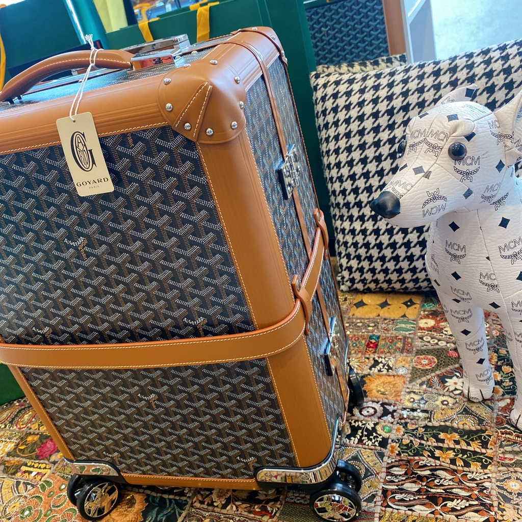 Goyard Travel Luggage 20 inchd Tan Leather