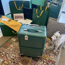 Goyard Travel Luggage 20 inchd green Leather