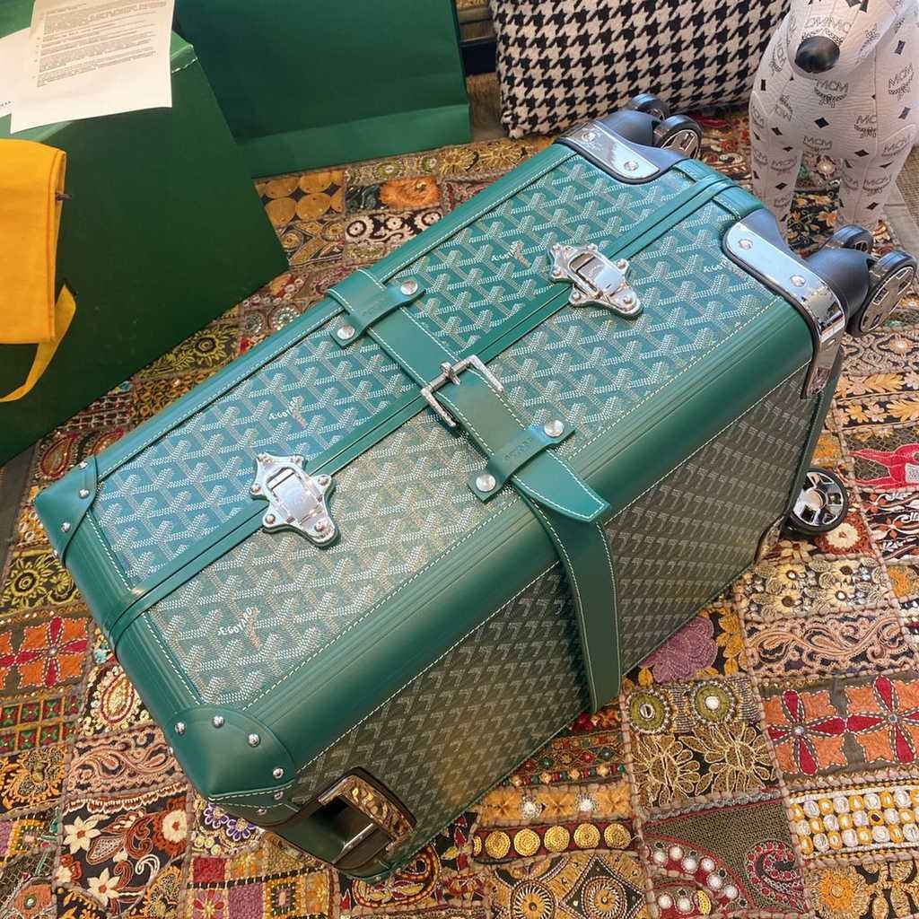 Goyard Travel Luggage 20 inchd green Leather
